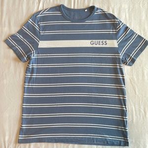 Vintage Guess light blue Striped T-shirt